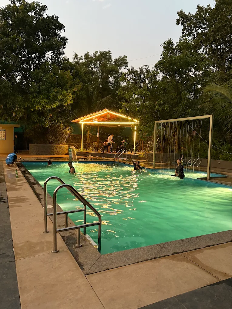 The large swimming pool at Unwind Karjat
